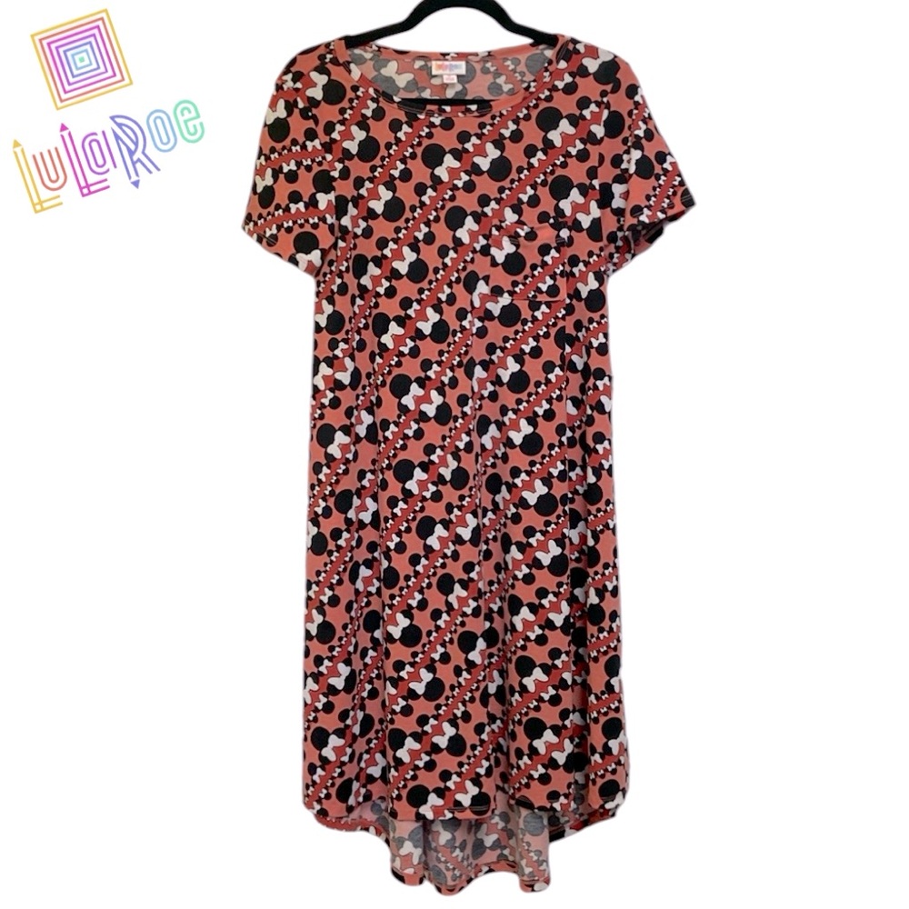 EUC LulaRoe Disney Minnie Dress Carly Style High Low Small